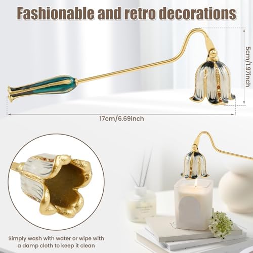 Retro Metal Candle Snuffer with Handle for Safe Flame Extinguishing