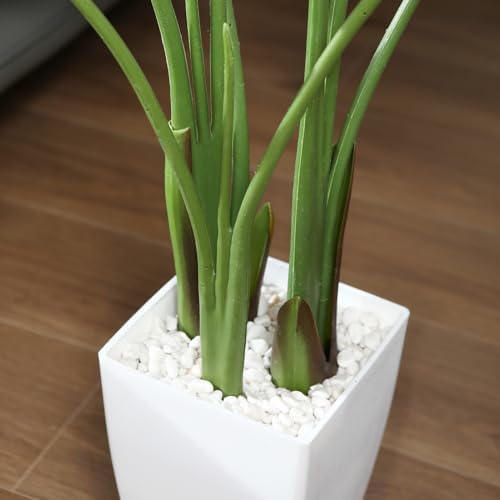 Artificial Bird of Paradise Plant 4 Ft with White Taper Planter