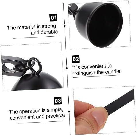 IMIKEYA Candle Snuffer with Long Handle Black Decor