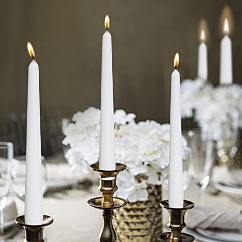BOLSIUS 10 Inch Dinner Candles 10 Pack Smokeless Dripless Taper Candles