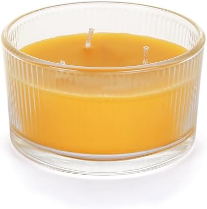 AGLARY 3-Wick Beeswax Candle in Glass