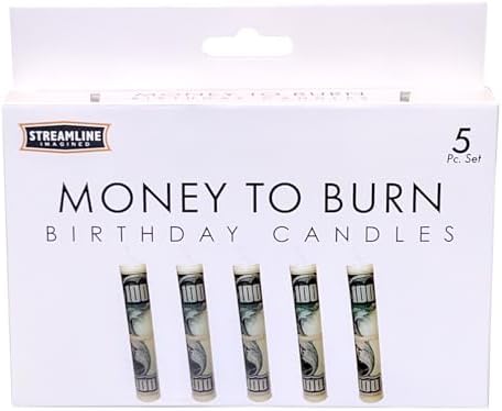 Money Shaped Birthday Candles - 5 Pack Set