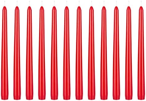 Mega Candles 12 Pack Unscented Red Taper Candles