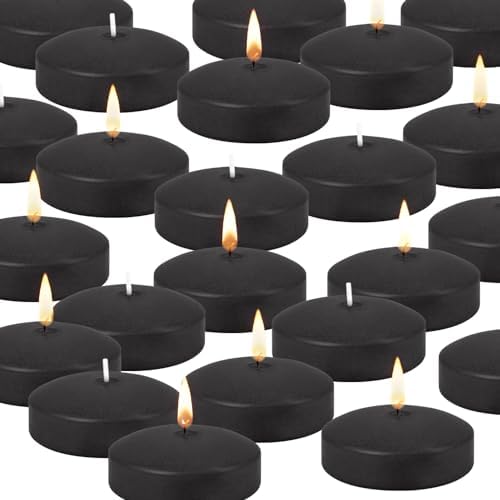 Royal Imports Black Floating Candles 3 Inch Pack of 12