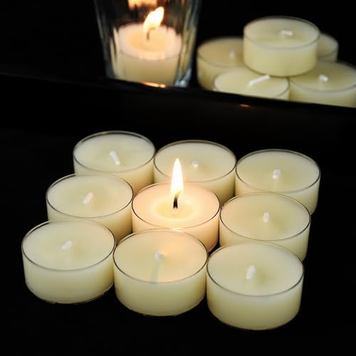 32 Count Pure Beeswax Tealight Candles - 4 Hour Smokeless Burn