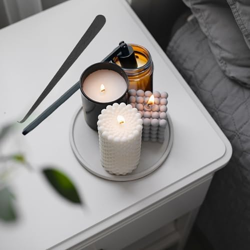 2 Pcs Candle Tools Set with Wick Dipper and Snuffer Black