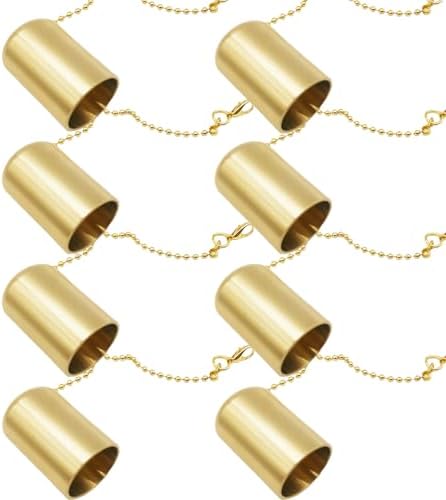 Brass Candle Snuffer Caps with Chain 8 Pcs
