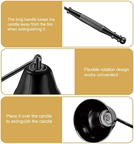 Esteopt Candle Snuffer with Long Handle and Gift Box Packaging Black