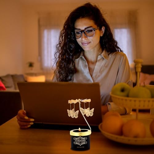 Unique Butterfly Candle for Women Rotating Jar Candle Gift for Mom