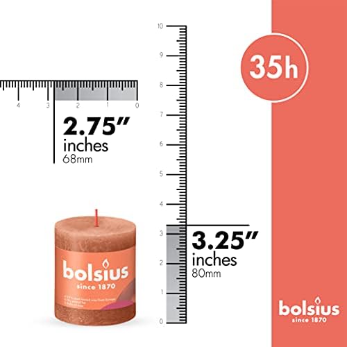BOLSIUS 4 Pack Rusty Pink Pillar Candles