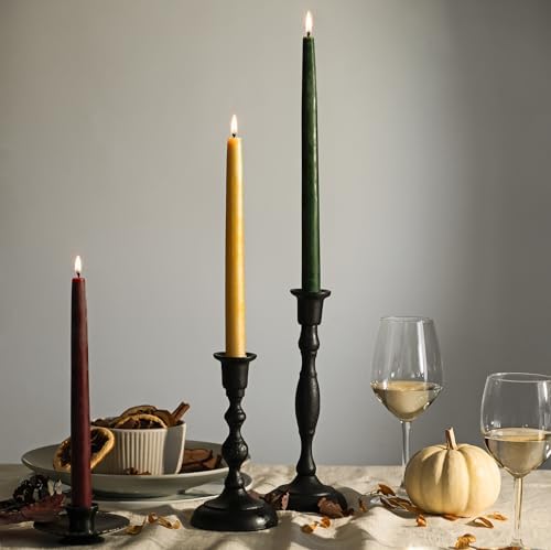 Bluecorn Beeswax Yellow Taper Candles - 8 Inch Pair