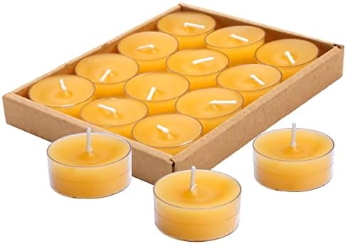 12pcs Natural Beeswax Tealight Candles Handmade Decorative Unscented