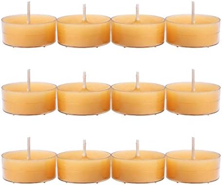 12pcs Natural Beeswax Tealight Candles Handmade Decorative Unscented
