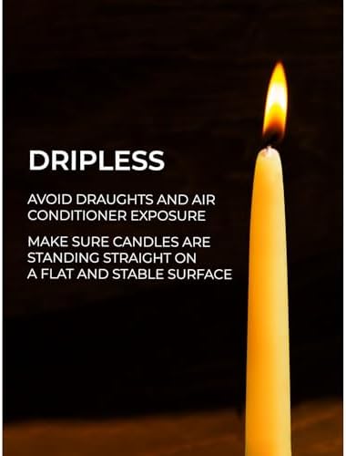 CANDWAX 10 Inch Beeswax Candle Set of 4 - Dripless