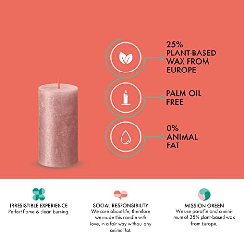 BOLSIUS Pink Shimmer Metallic Pillar Candles 4 Pack
