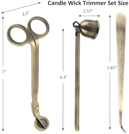 3 in 1 Candle Accessory Set with Wick Trimmer Snuffer and Dipper