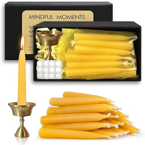 20 Min Beeswax Meditation Candles 30 Pack