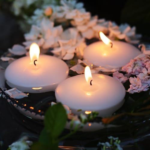 Halloween White Floating Candles 3 Inch 12 Pcs