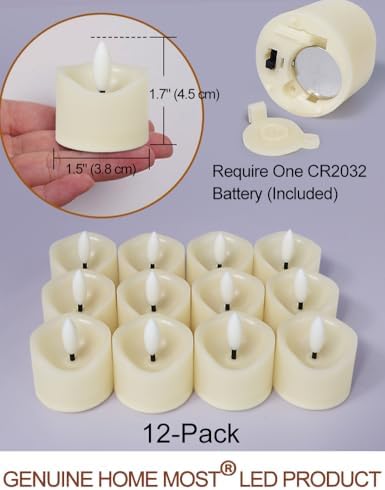 12-Pack Flameless Votive Candles with Warm White Glow