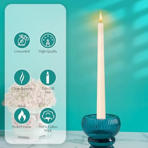 Hausware 36 Pack Taper Candles 8 Hour Burn Ivory