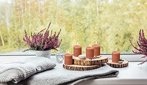 BOLSIUS 4 Pack Rusty Pink Pillar Candles