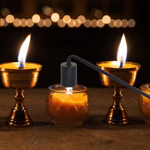 Stylish Metal Candle Snuffer with Long Handle Black
