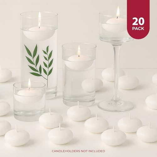 Biedermann Floating 225-Inch Dripless Candle 20 Count White