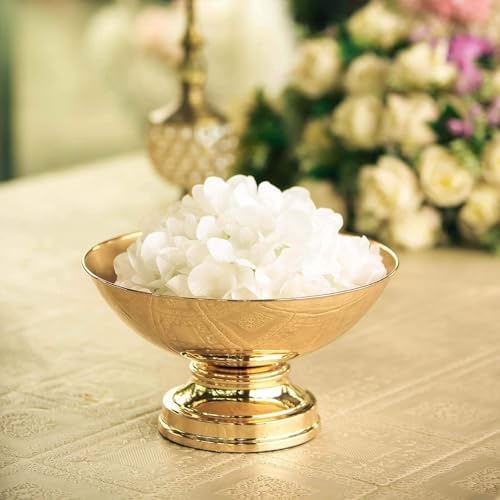 Efavormart 12 Inch Shiny Gold Floating Candle Bowl
