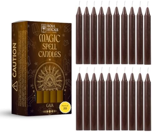 Gaia Magic Spell Chime Taper Candles 20-Pack for Rituals and Meditations