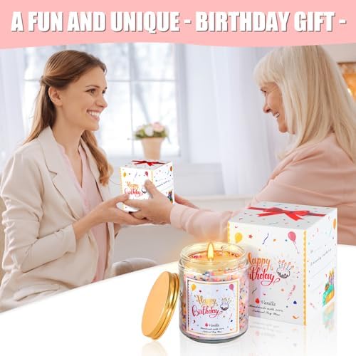 Happy Birthday Candle Vanilla Cake Scent Soy Wax Jar Candles