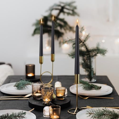 8-Pack 10 Inch Hand Cast Black Drip Free Candles