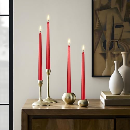 Mega Candles 12 Pack Unscented Red Taper Candles