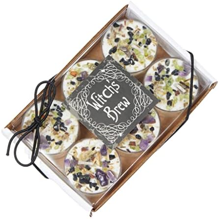 Witchs Brew Candle - Fall Scented with Herb Crystal