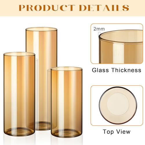 Shihanee 36 Pcs Pillar Candles and Glass Vases Set 1