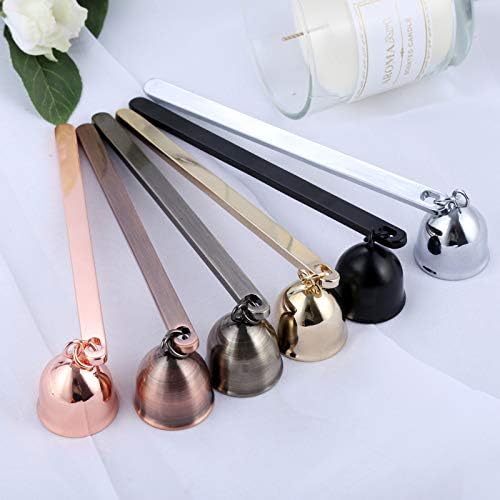 MUXSAM Gold Candle Snuffer Bell-Shaped Stainless Steel Wick Flame Extinguisher