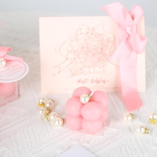 ACITHGL 30 Pack Bubble Candle Favors with Ribbons and Thank You Cards