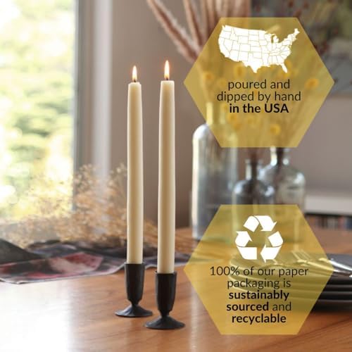Big Dipper Wax Works Ivory White Beeswax Taper Candles
