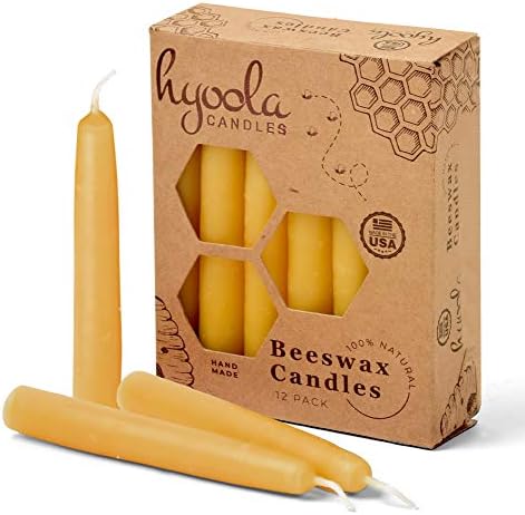 Hyoola Beeswax Tree Candles 12 Pack - Handmade in USA - Yellow
