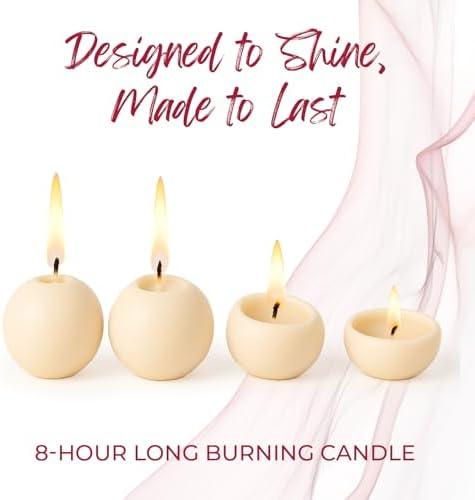 Biedermann Sons 8-Hour Long Burning Unscented Round Ball Candles Set of 4