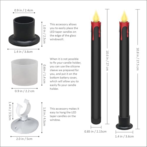 Halloween LED Flameless Taper Candles 6 Pcs with Remote Timer