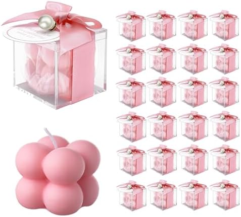 ACITHGL 30 Pack Bubble Candle Favors with Ribbons and Thank You Cards