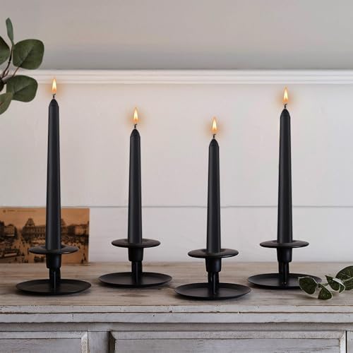 8-Pack 10 Inch Hand Cast Black Drip Free Candles