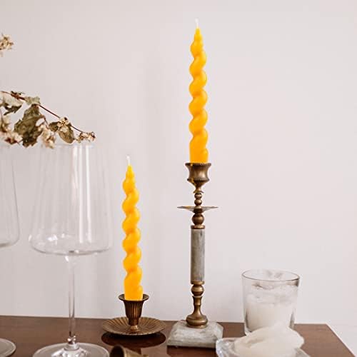 DEYBBY Spiral Beeswax Candle 7 Inch 2 Pack Taper Candles