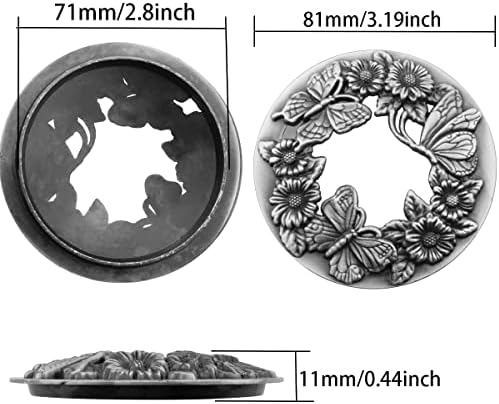 ITROLLE Silver Antique Butterfly Candle Shade Lid Sleeve