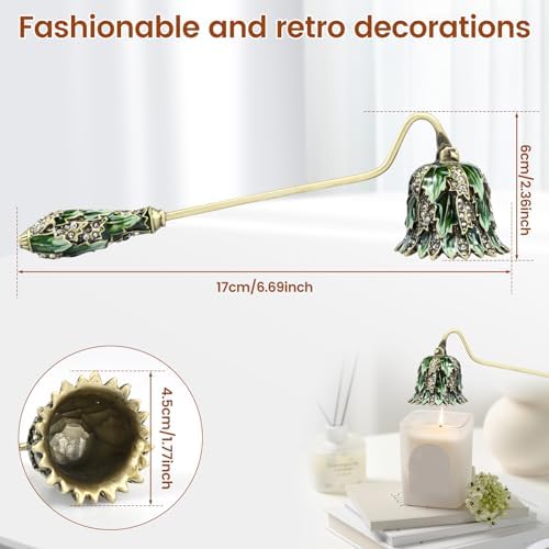 Retro Candle Snuffer with Long Handle and Flower Shape Design
