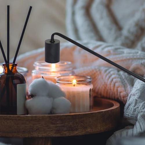 Stylish Metal Candle Snuffer with Long Handle Black