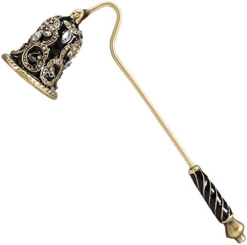 Elegant Flower Shape Candle Snuffer with Long Handle Black