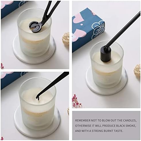 BEDOGO Flower Theme 4 in 1 Candle Accessory Set - Black