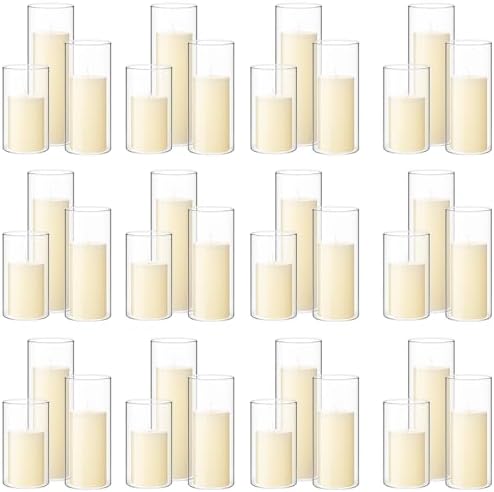 Shihanee 36 Piece Pillar Candle Set with Glass Vases