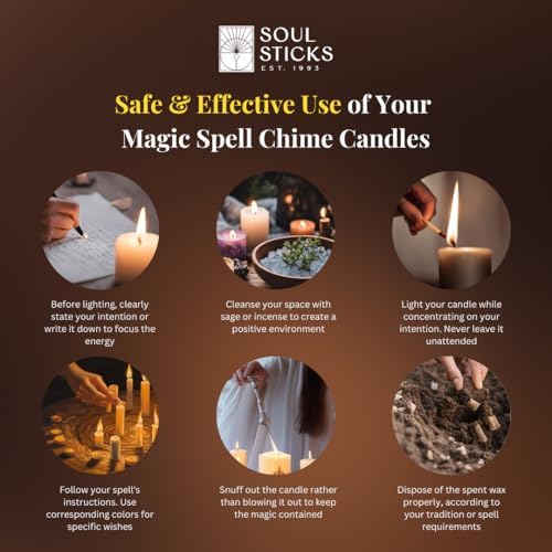 Gaia Magic Spell Chime Taper Candles 20-Pack for Rituals and Meditations